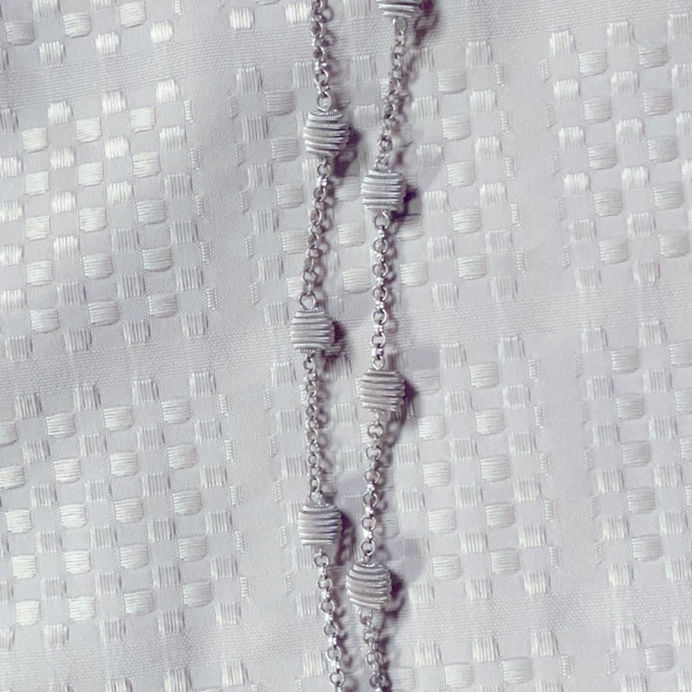 Elegant Silver Beaded Necklace